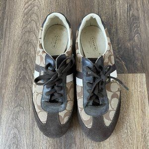 Coach Women's Joss Q293 Brown Monogram Sneakers Size 8.5